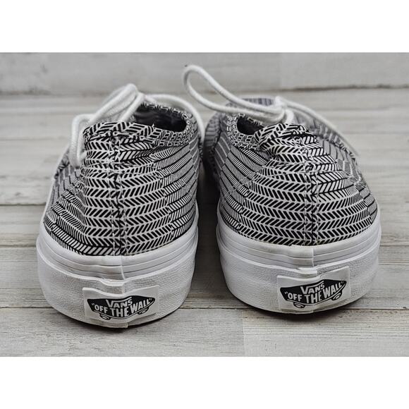 VANS Black & White Geometric Chevron Pattern TC6D Shoes Men’s 6.5 Women’s 8 - Picture 4 of 7